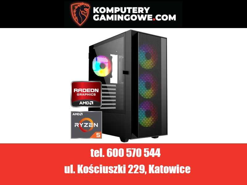 Nowy Komputer Gamingowy Ryzen 5 5500 1TB SSD 32GB RX 6600 8GB Win11