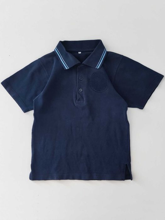 116 122 POLO T-shirt granatowy Bluzka Kołnierzyk - MUNDUREK do szkoły