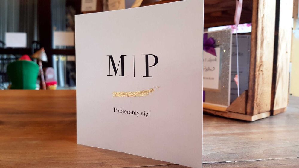 Zaproszenia ślubne GLAMOUR delikatne foliowane