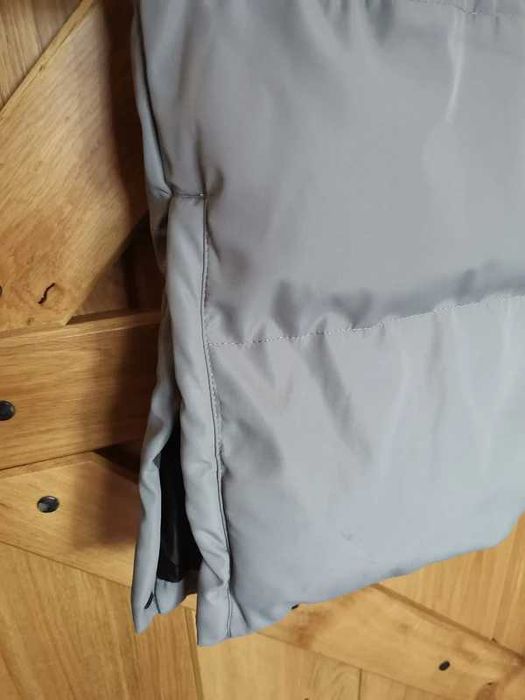 Jak nowy szary pikowany długi płaszcz, zimowy, rozm.M/L/XL