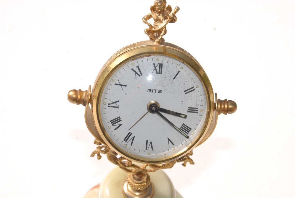 Stary budzik zegarek zegar Ritz marmur lata 60/70 unikat kolekcjonersk