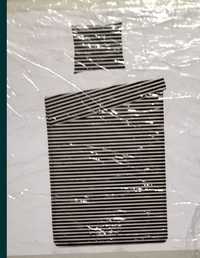 Pościel bawełniana w biało-czarne paski,140x200,1 poszewka