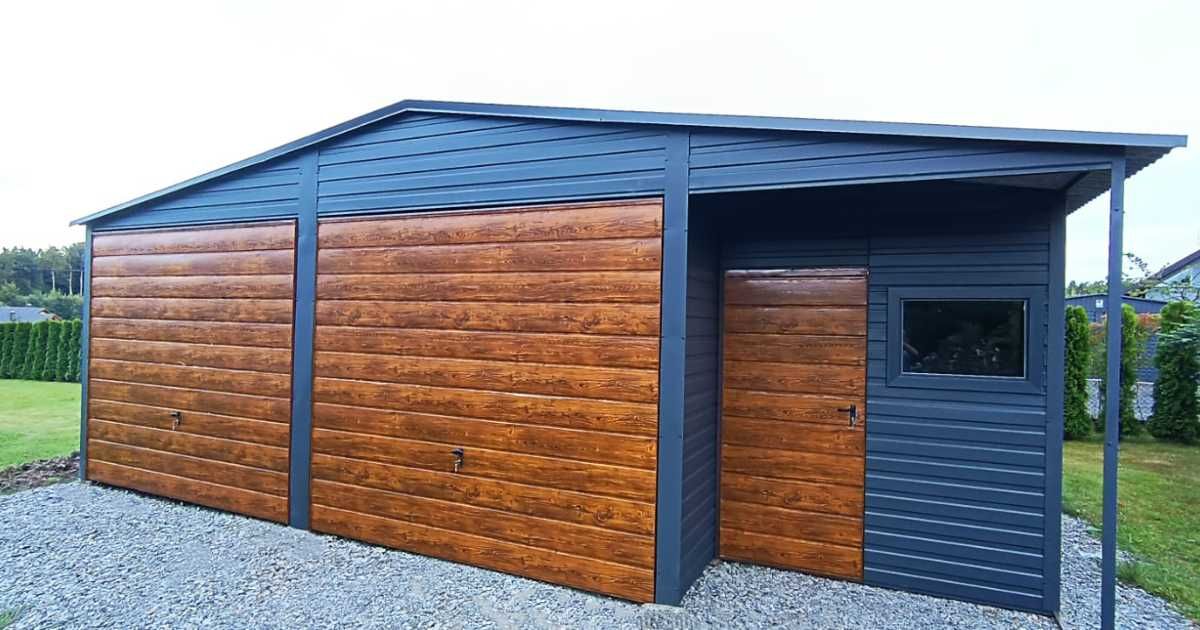 Garaż Blaszany Drewnopodobny Premium 9x6 8x6 6x6 7x6 7x7 4x5 4x6 5x5