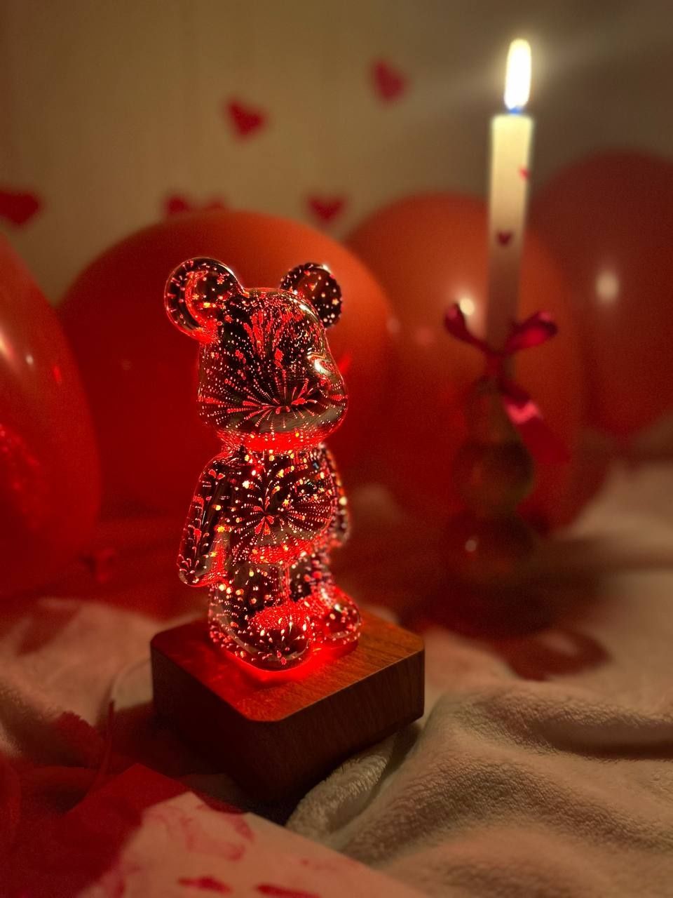 Нічник  светильник Мишка Ведмедик лампа 3D LED Bearbrick беарбрик