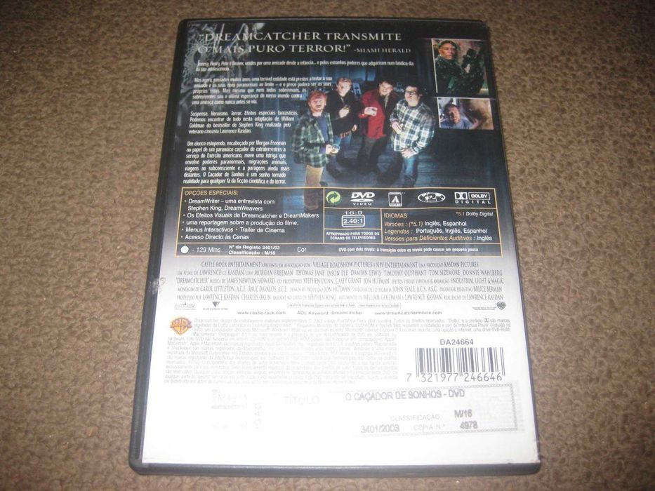 DVD "O Caçador de Sonhos" com Morgan Freeman