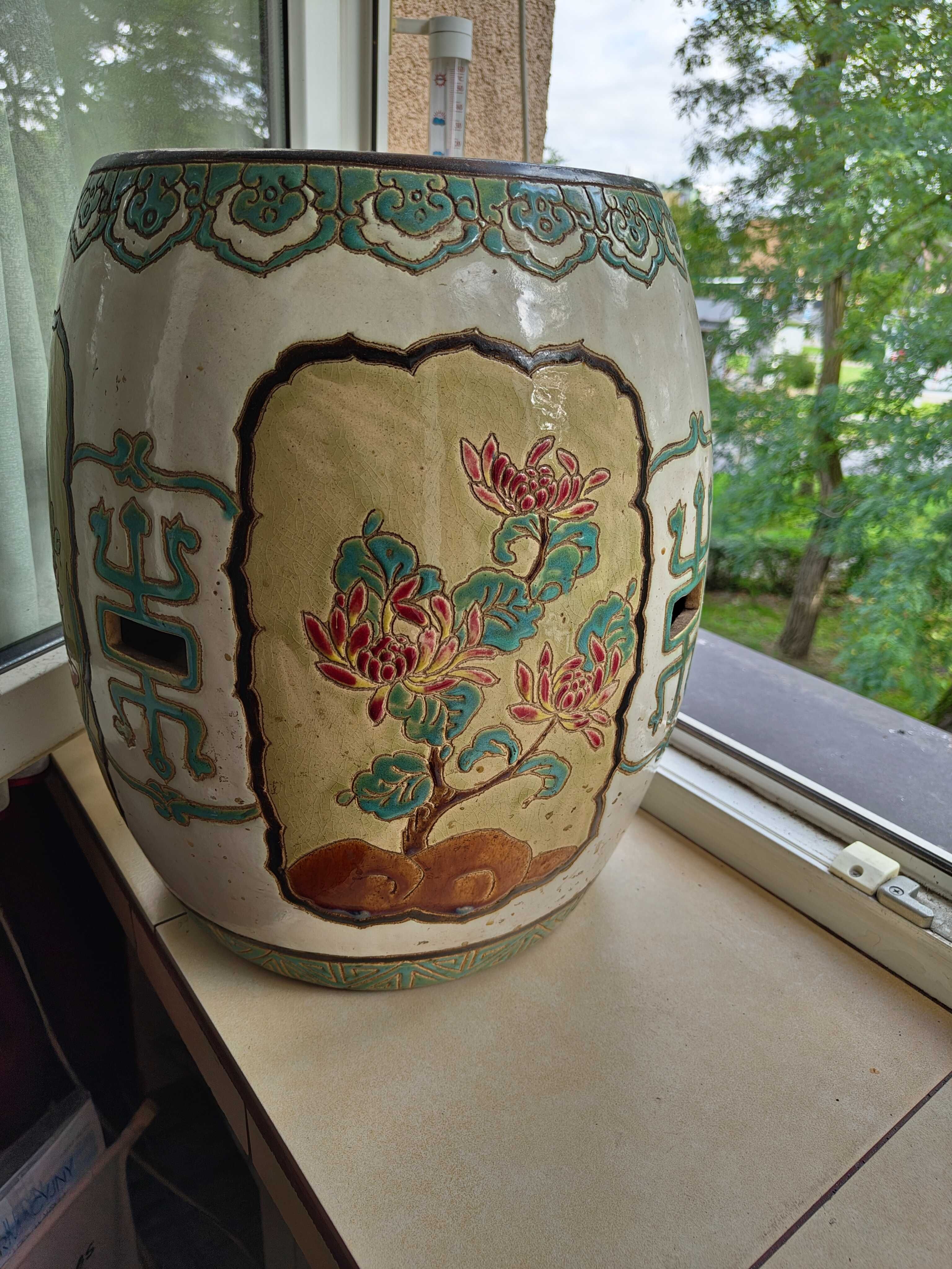 Puf ceramiczny ręcznie malowany