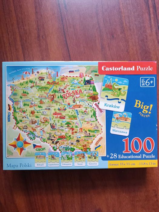 Puzzle edukacyjne mapa Polski 128 elementów