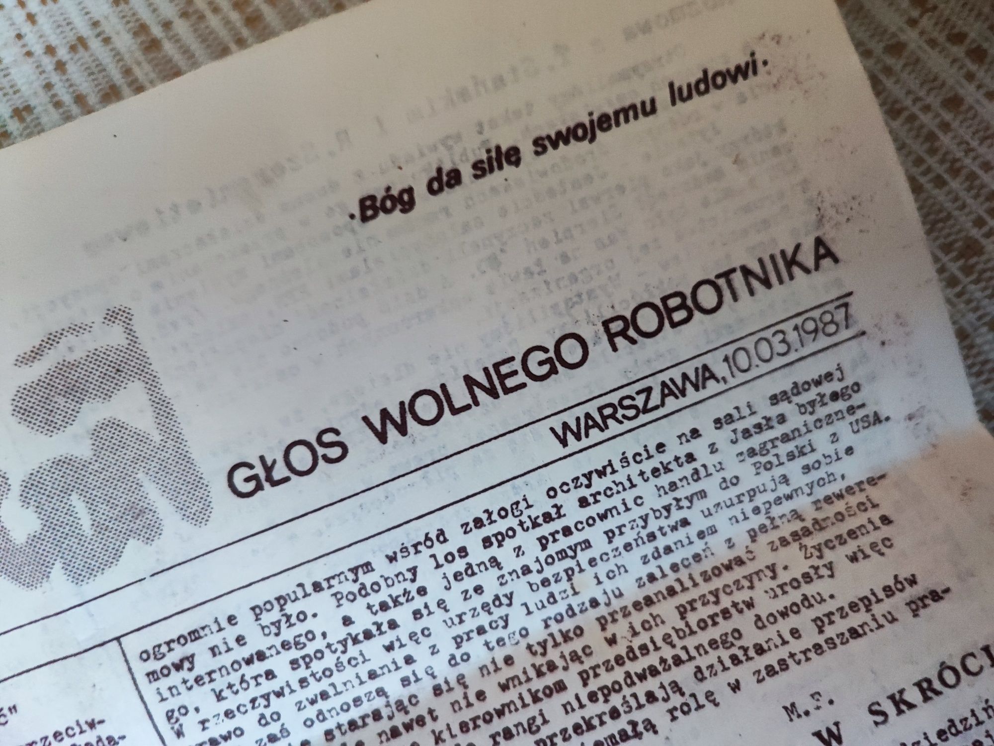 MRKS Tygodnik Głos Wolnego Robotnika 10 marca 1987 r. "Solidarność"