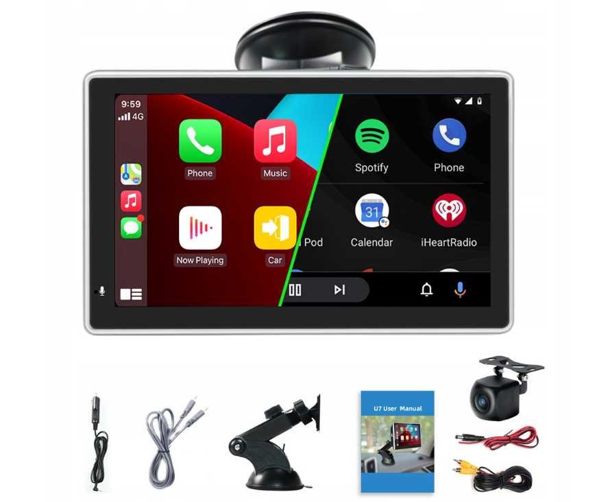 Monitor Radiowy Android Auto APPLE CARPLAY 7" USB BT
