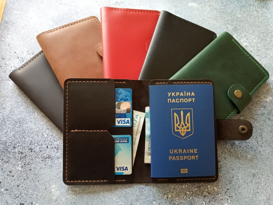 Шкіряне портмоне докхолдер гаманець чохол документи обкладинка паспорт