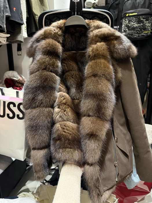 Шуба соболь седой premium