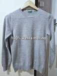 Sweter damski Benetton 100% wełna merino S szary