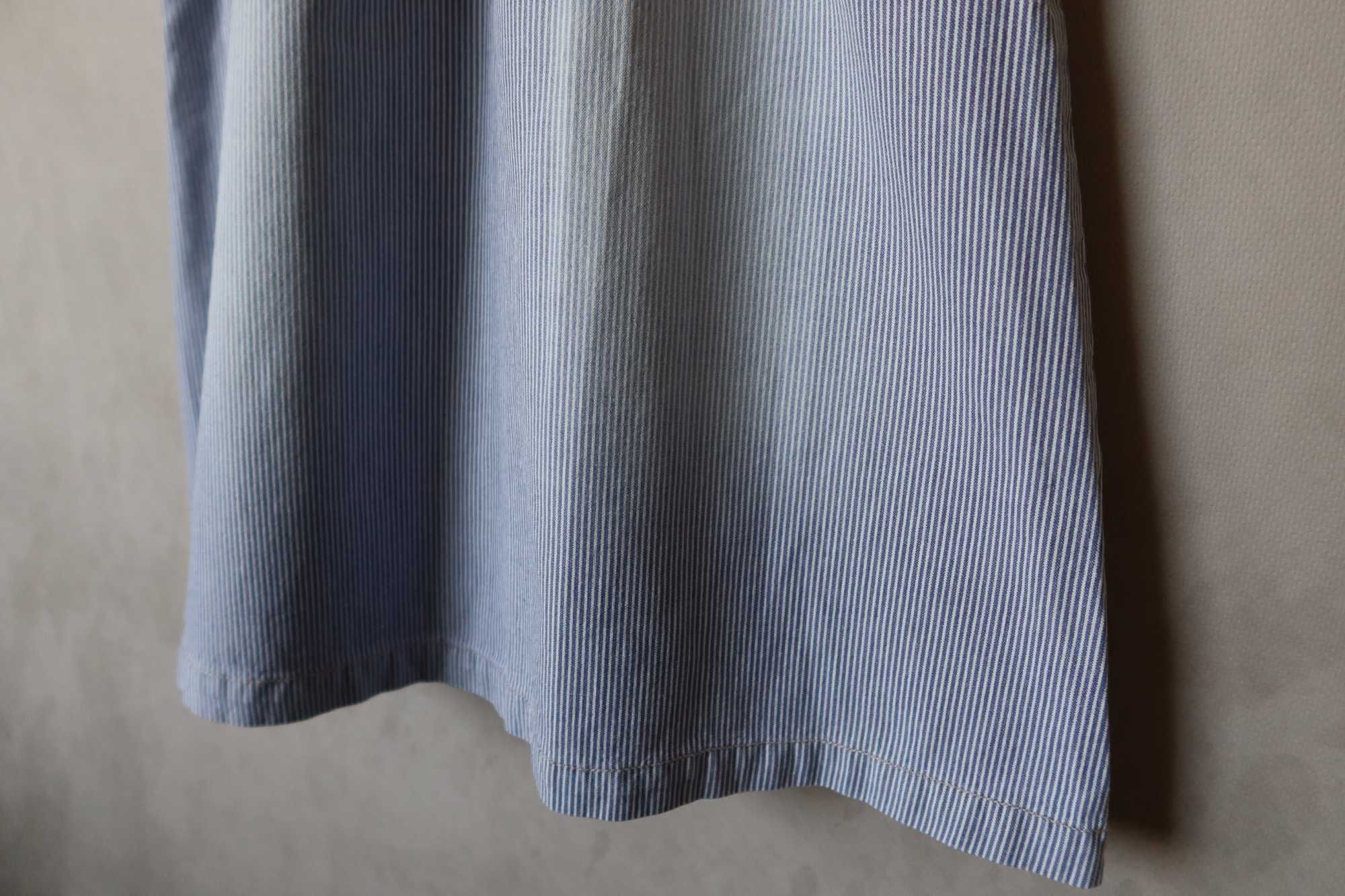 Sukienka 98 NOA NOA szerokie szelki paski pionowe białe niebieskie