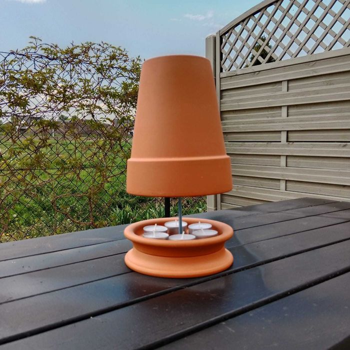 - Lampion tarasowy, dekoracja ogrodowa, świecznik, lampa, doniczka -