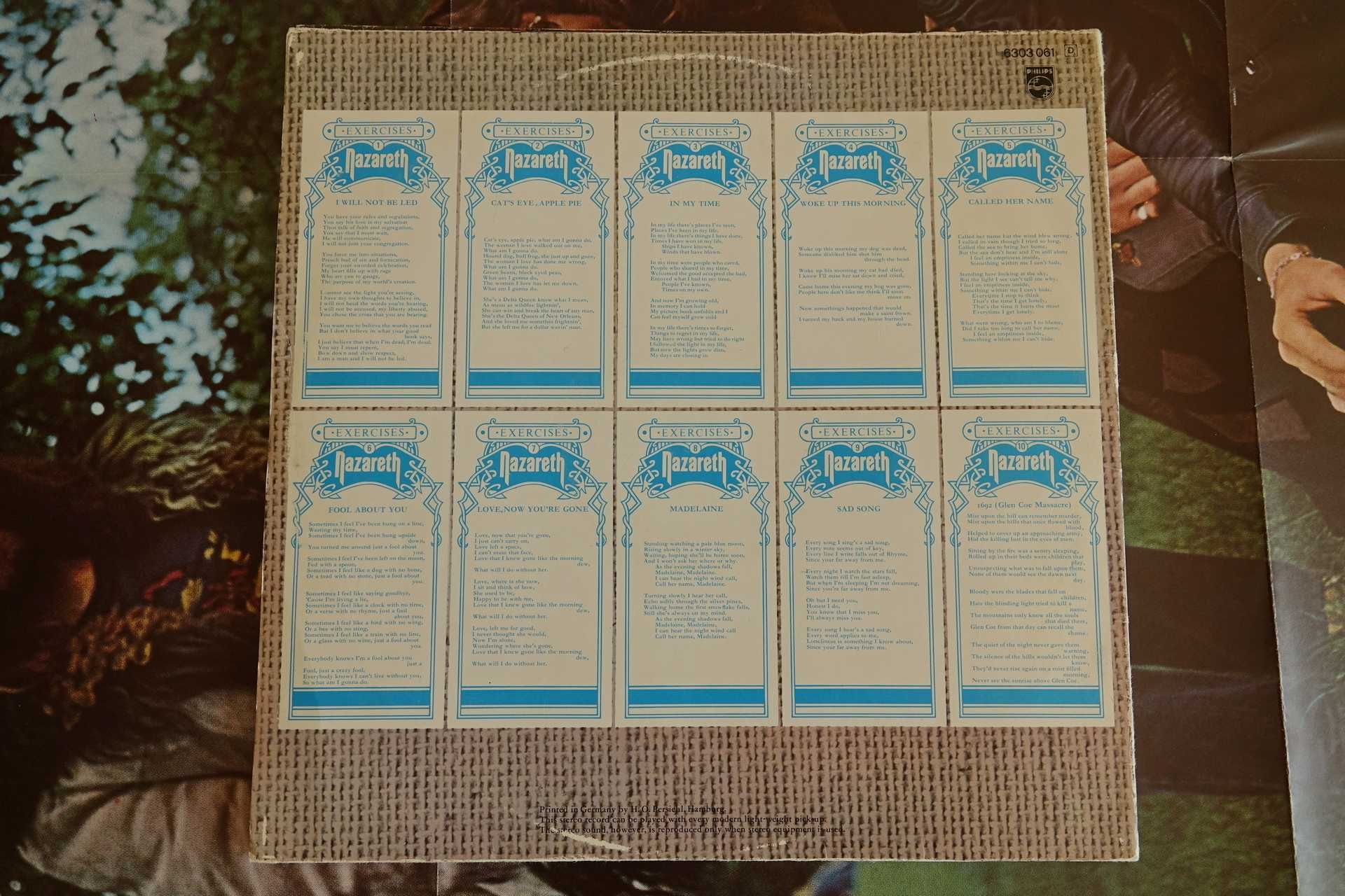 Nazareth - Exercises + Poster, 1972, 1 st press, Philips, DE