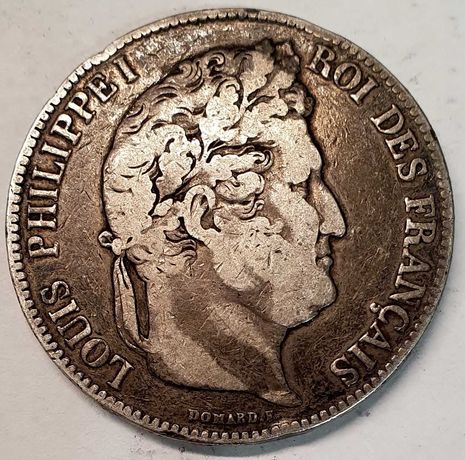 FRANCJA - 5 FRANKÓW 1834 BB Ludwik Filip I. - srebro 900 ,