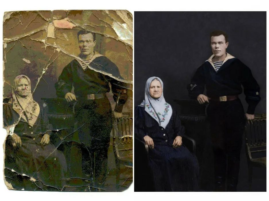 Реставрация, восстановление и ретушь старинных снимков. ФОТОШОП услуги