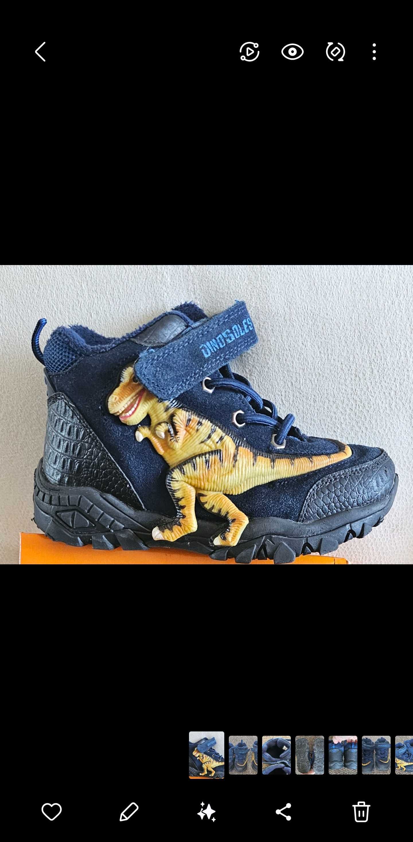 Демісезонні замшеві напівчеревики 3D  для дітей «Dinosoles» T-REX.