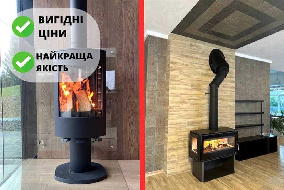 Сучасні каміни на дровах + монтаж камінів • піч камін