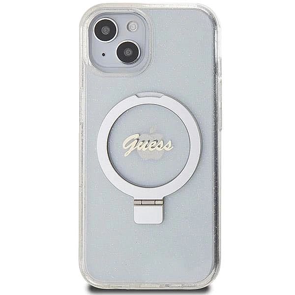 Etui Guess Ring Stand Script Glitter MagSafe na iPhone 15 / 14 / 13 -