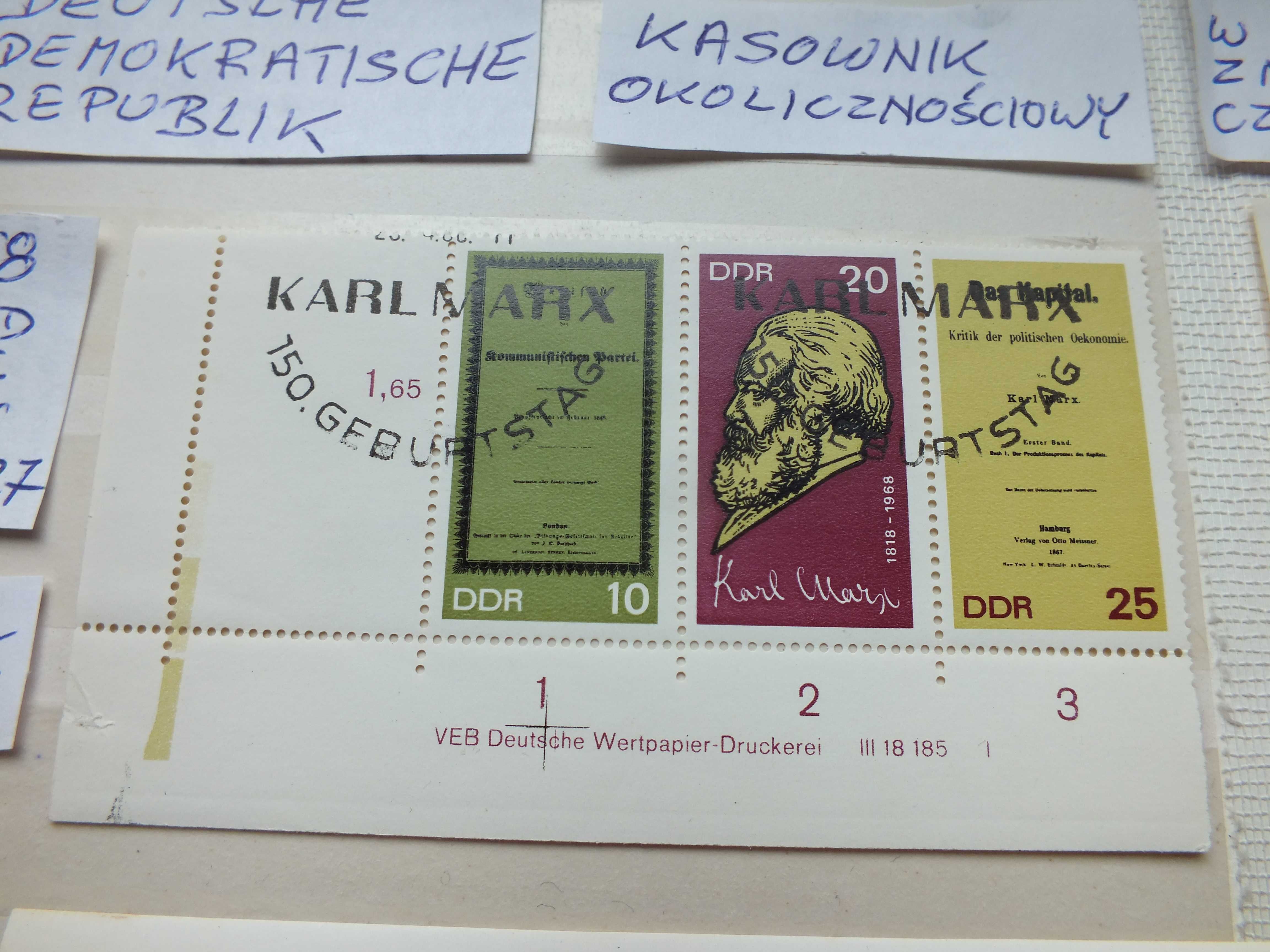 znaczki Mi1365 Blok 27 DDR 1968r. Niemcy NRD kasownik okolicznościowy