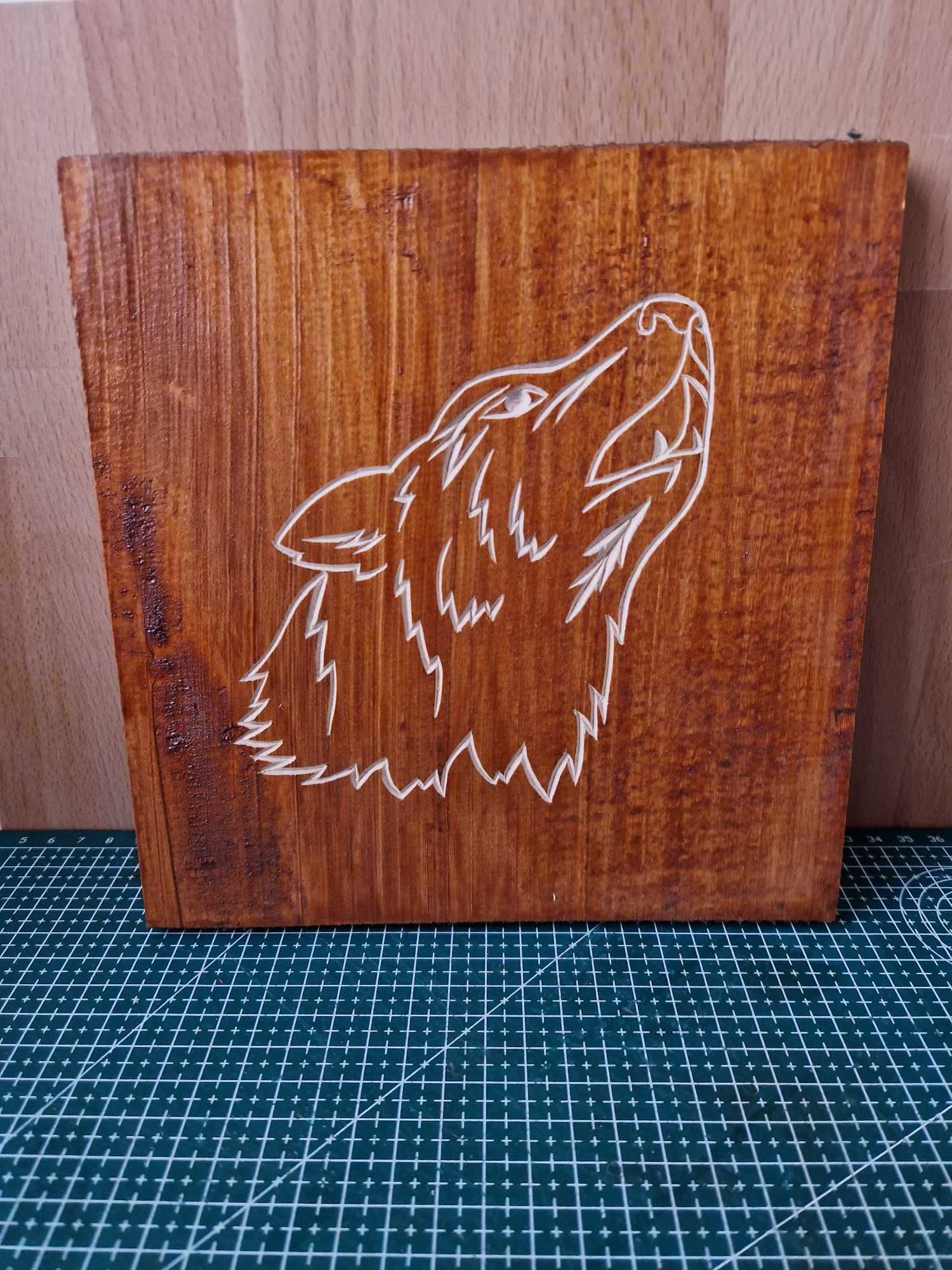 Obraz w drewnie - wilk