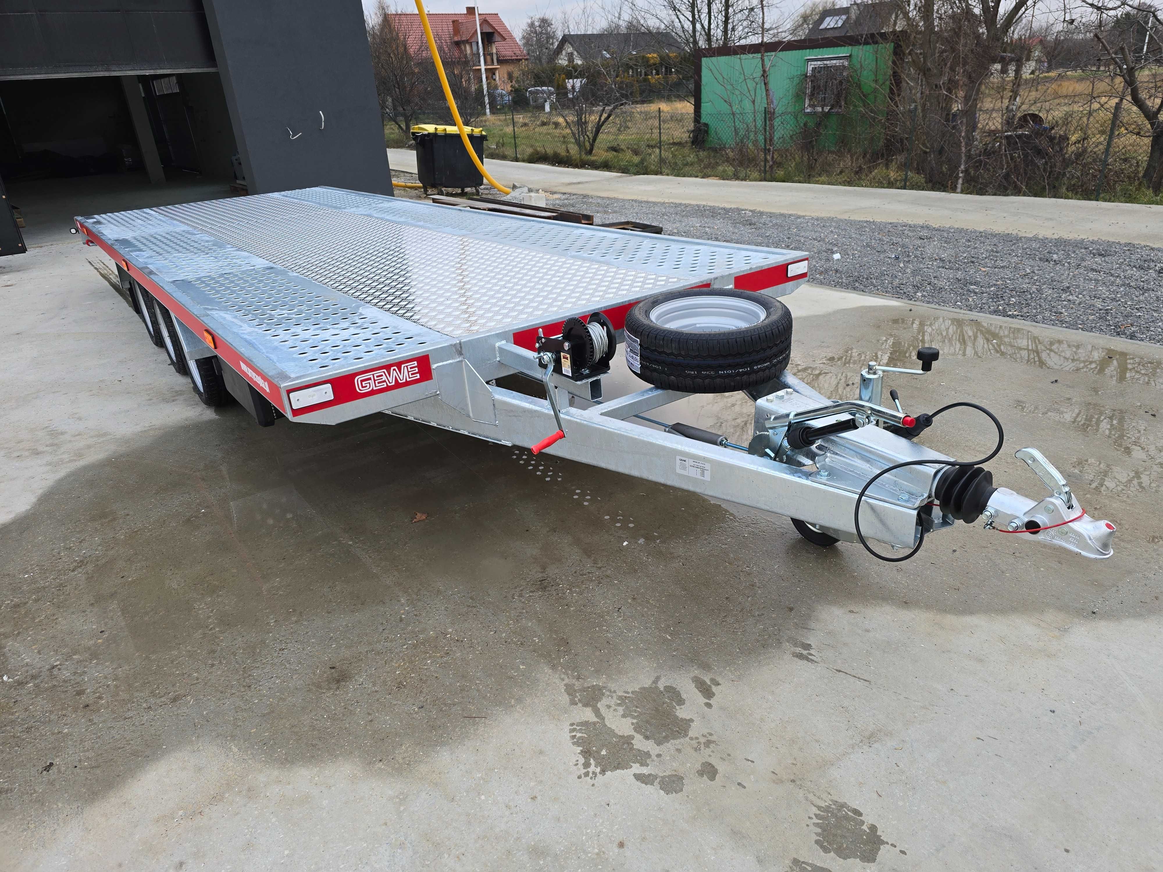 Wypożyczalnia przyczepy lawety 4,60m6,10m8,50m aluminiowa z OC sprawcy
