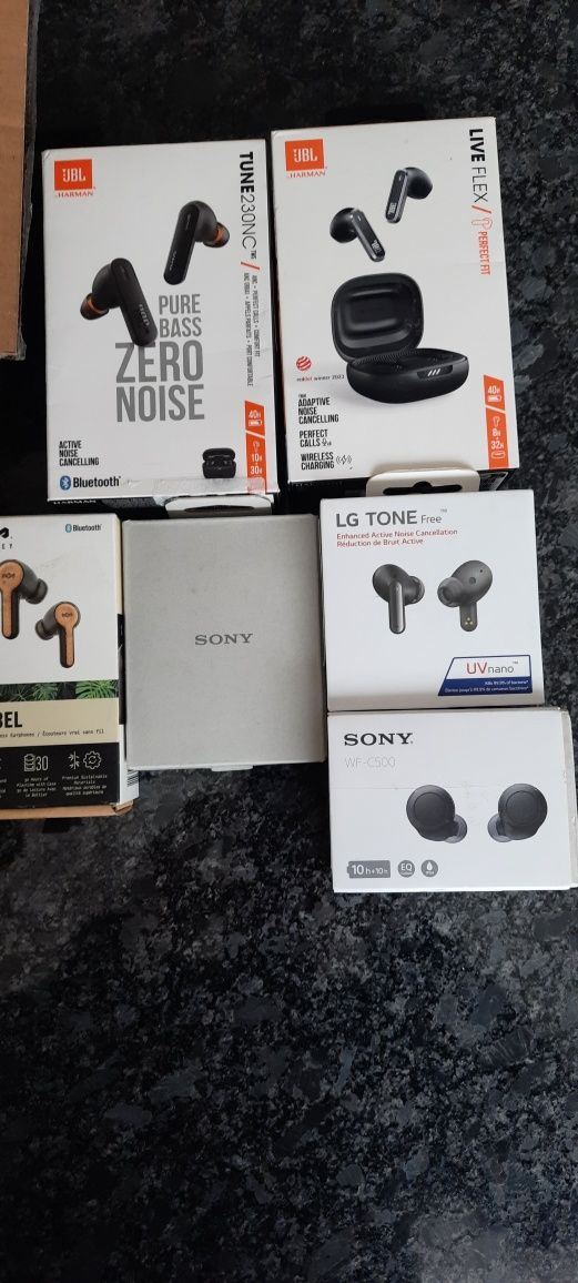 5 par słuchawek bezprzewodowych lg, jbl, jabra, house of marley