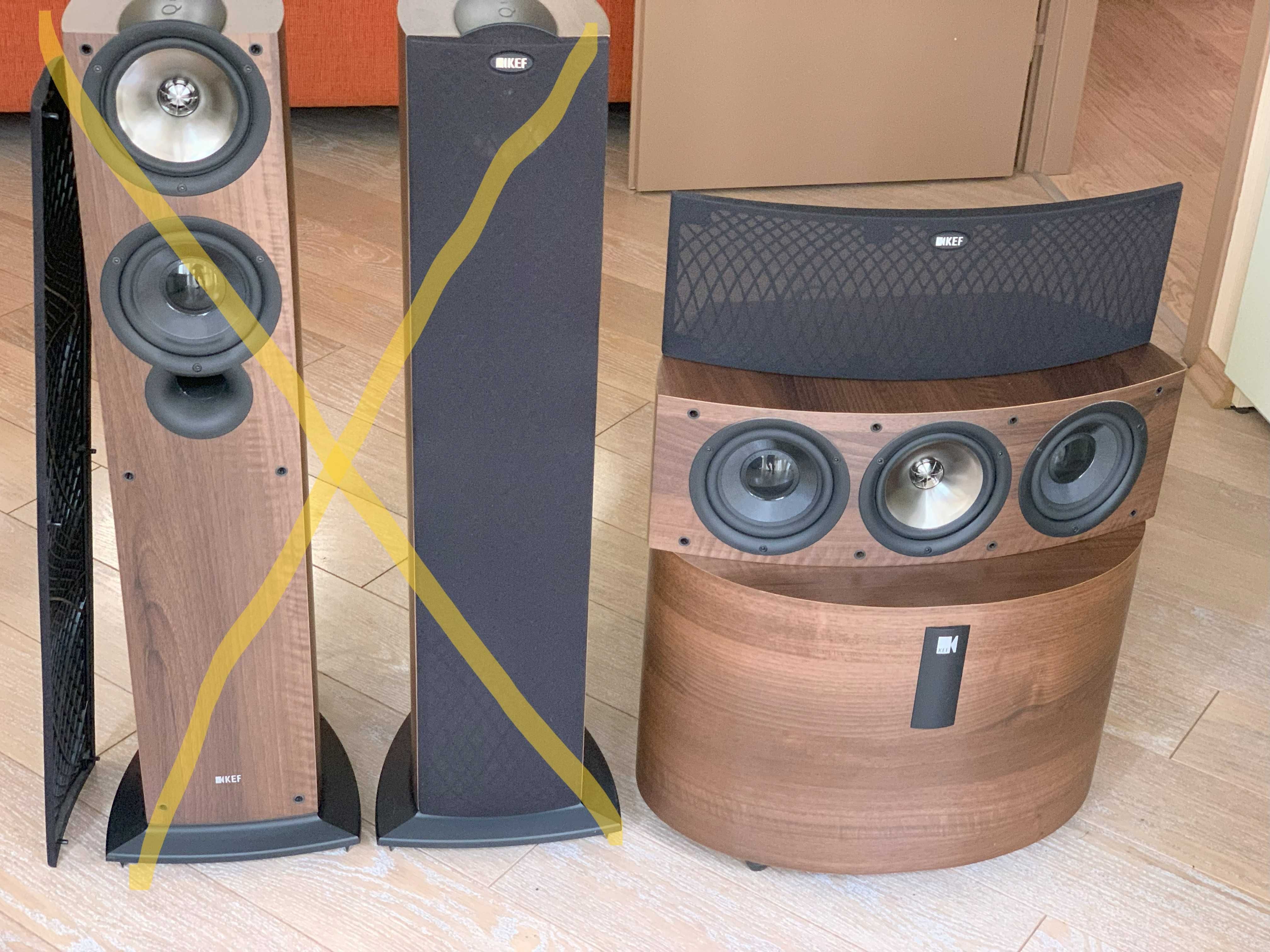 Домашний кинотеатр: акустика Kef iQ60c PSW2500, ресивер Marantz SR6003