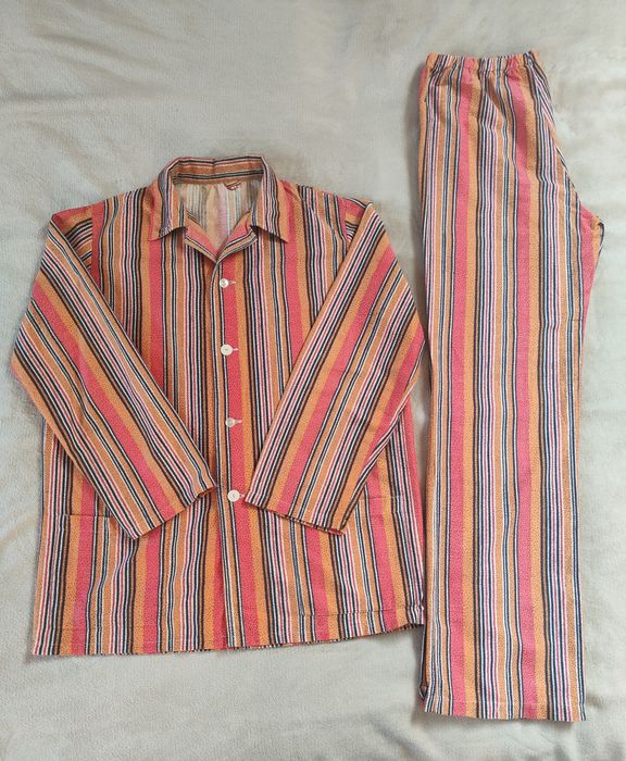 Vintage piżama męska flanelowa XXL