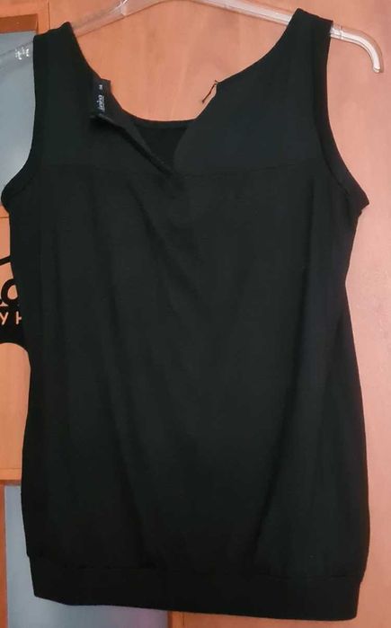 Janina czarna bluzka na ramiączkach,top roz 34