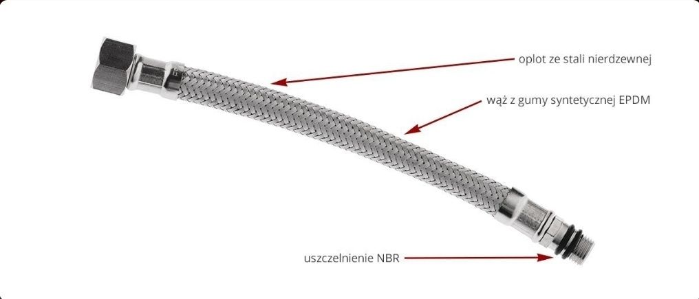 Wężyk przyłączeniowy do wody 2szt. 50cm