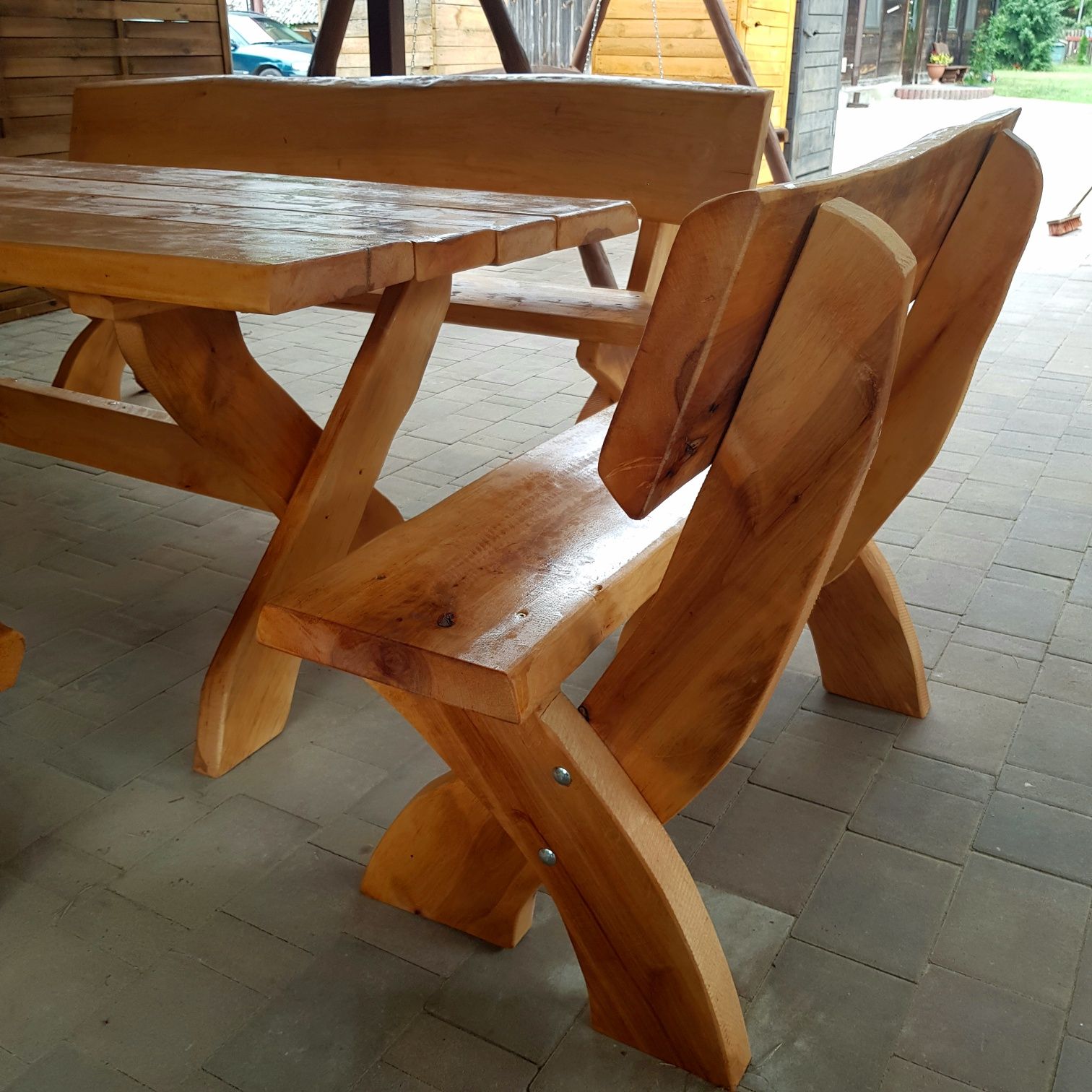 Dostępne od ręki. Meble ogrodowe 4,5cm gr. stół, ławki, dostawa