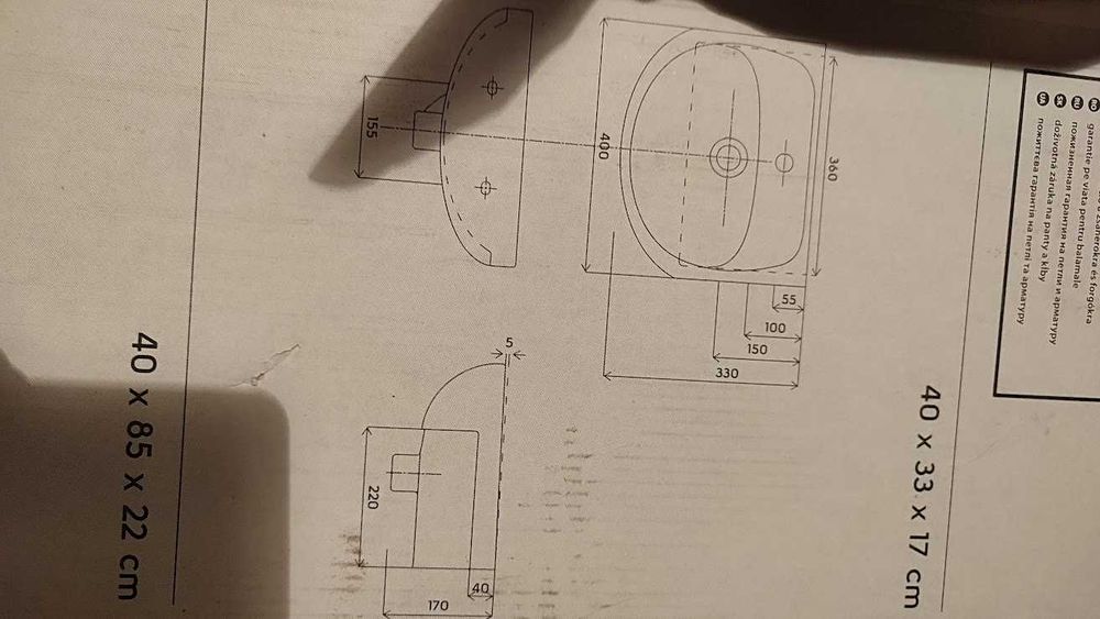 Szafka z umywalką 40cm nowa KOŁO