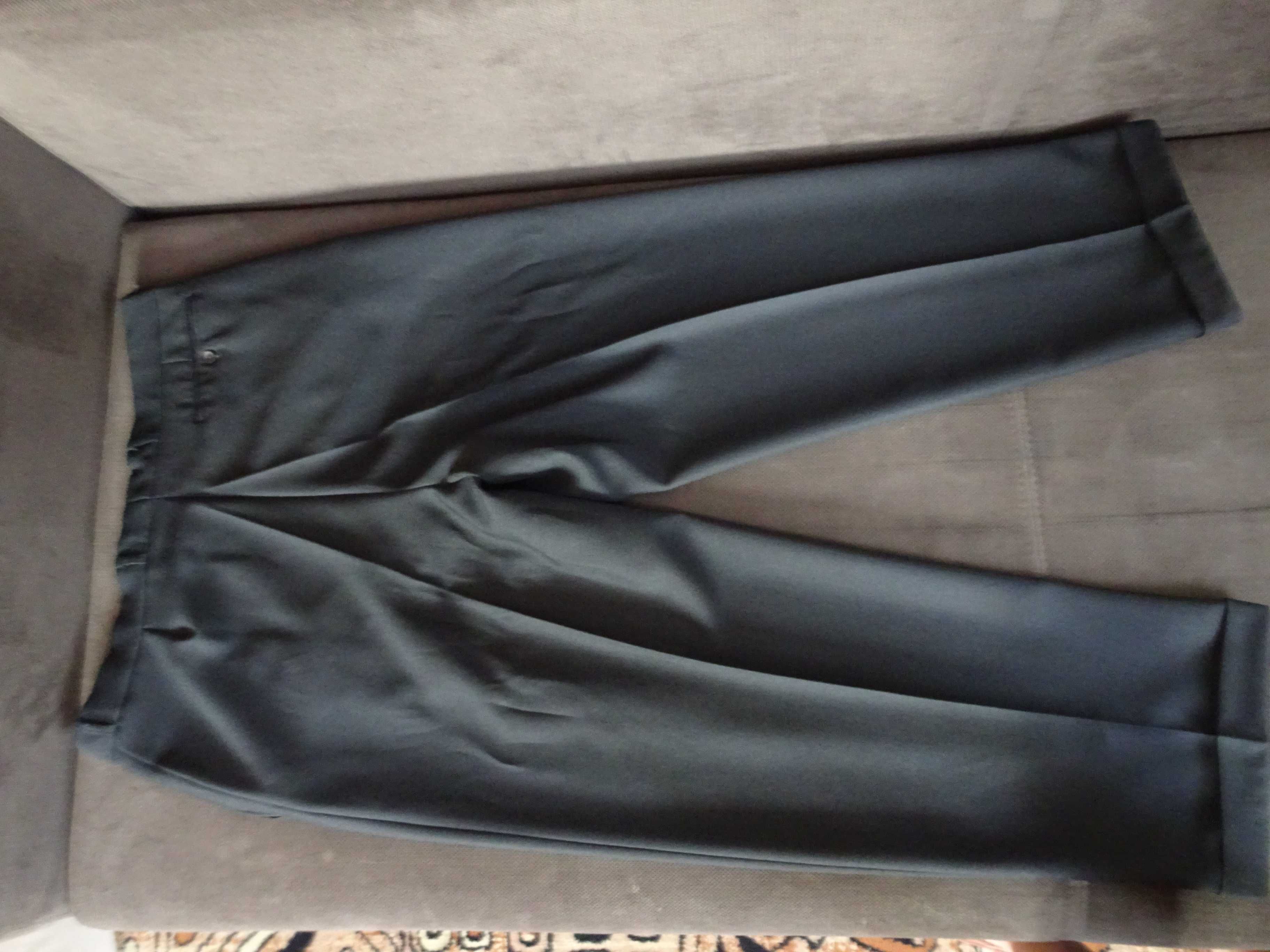 grafitowe spodnie garniturowe męskie, rozmiar na wzrost 176