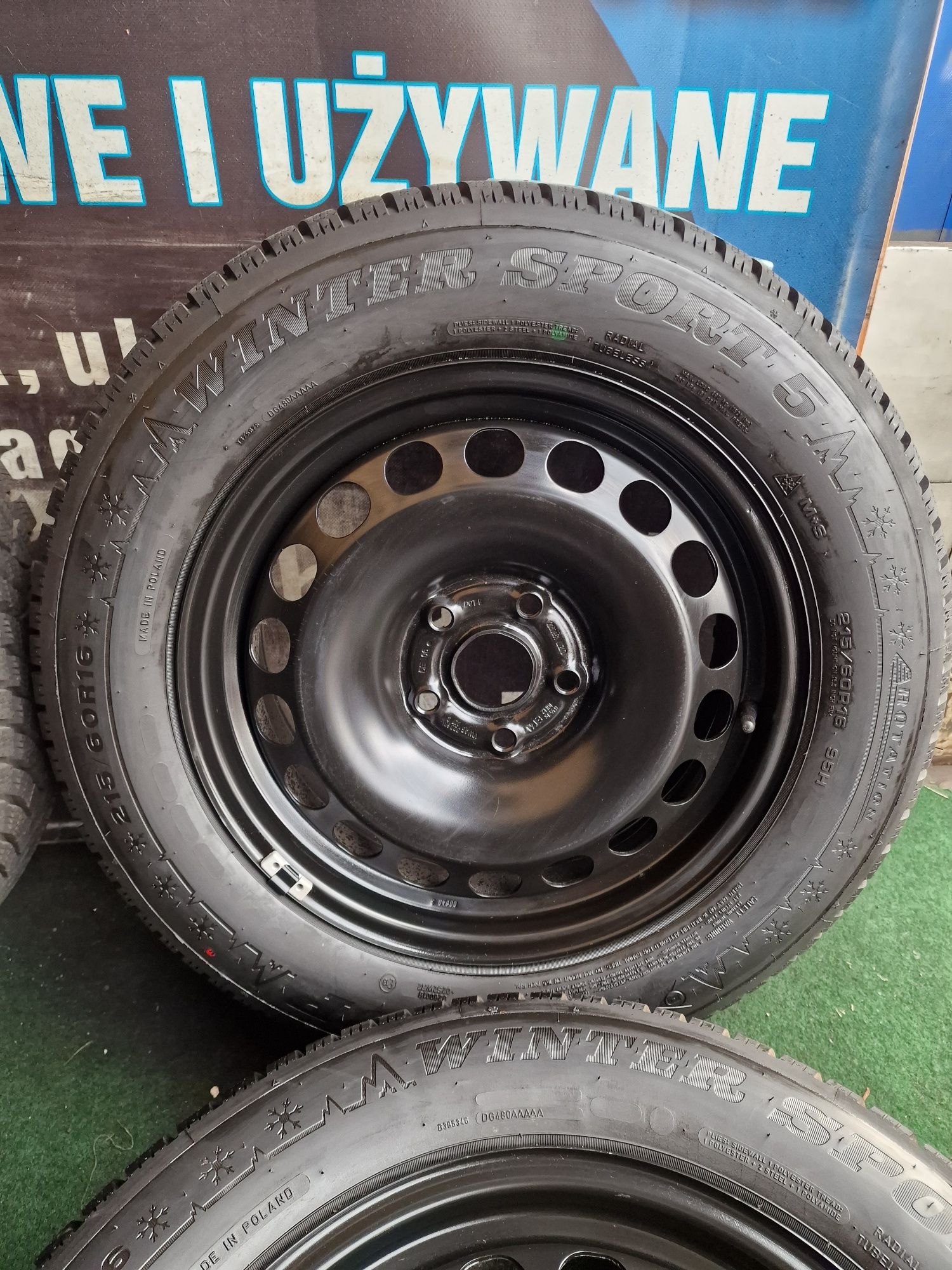 Koła zimowe 16 5×112 Vw Audi Skoda Seat 215/60/16 Dunlop Nowe 10mm Org