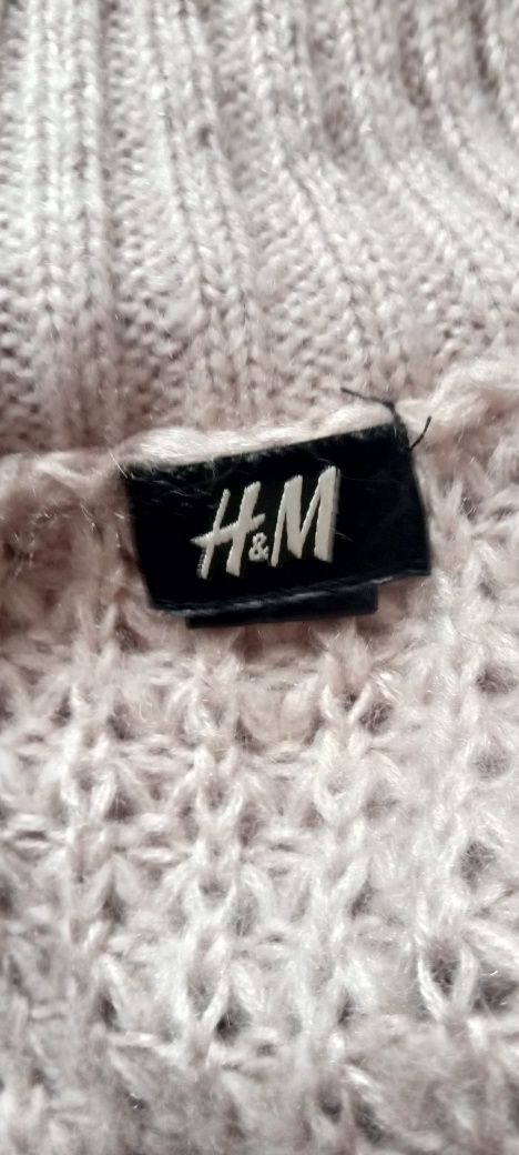 Sweter z golfem moher z wełną