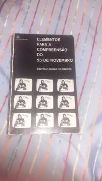 Elementos para compreensão 25 de Novembro Capitão Duran Clemente livro