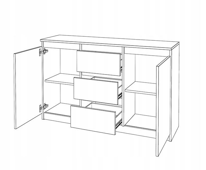 Szafka bezuchwytowa 120 x 35 x 75cm biały