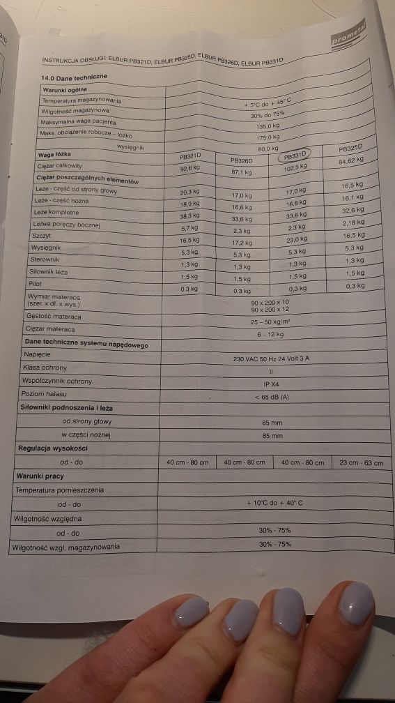 Łóżko rehabilitacyjne