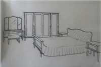 Винтажный спальный гарнитур "Режанс" из нат.дерева пр-ва Румыния SALE