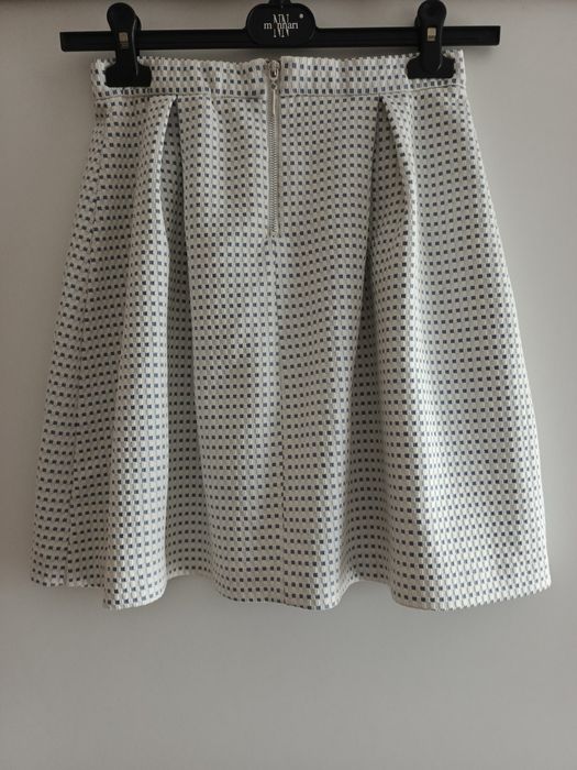 Biało niebieska spódnica w kratkę Reserved