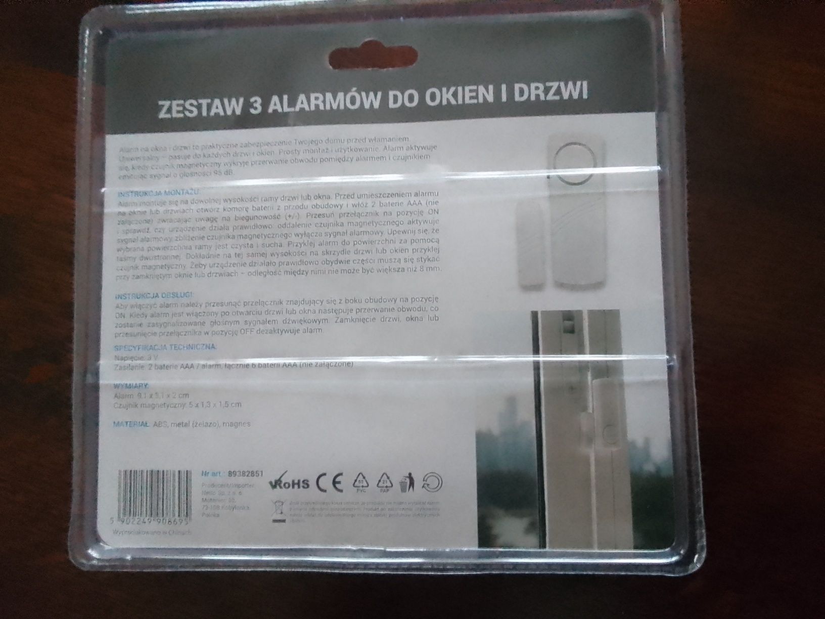 Alarm do okien i drzwi