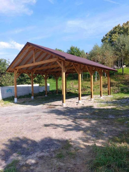 Garaż drewniany, wiata na samochód, car port