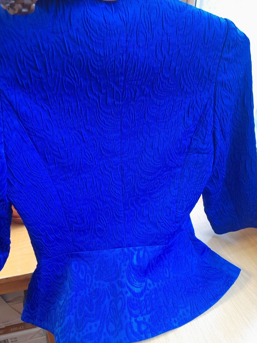 Жакет баска синий Public and private женский пиджак паблик и прайвет
