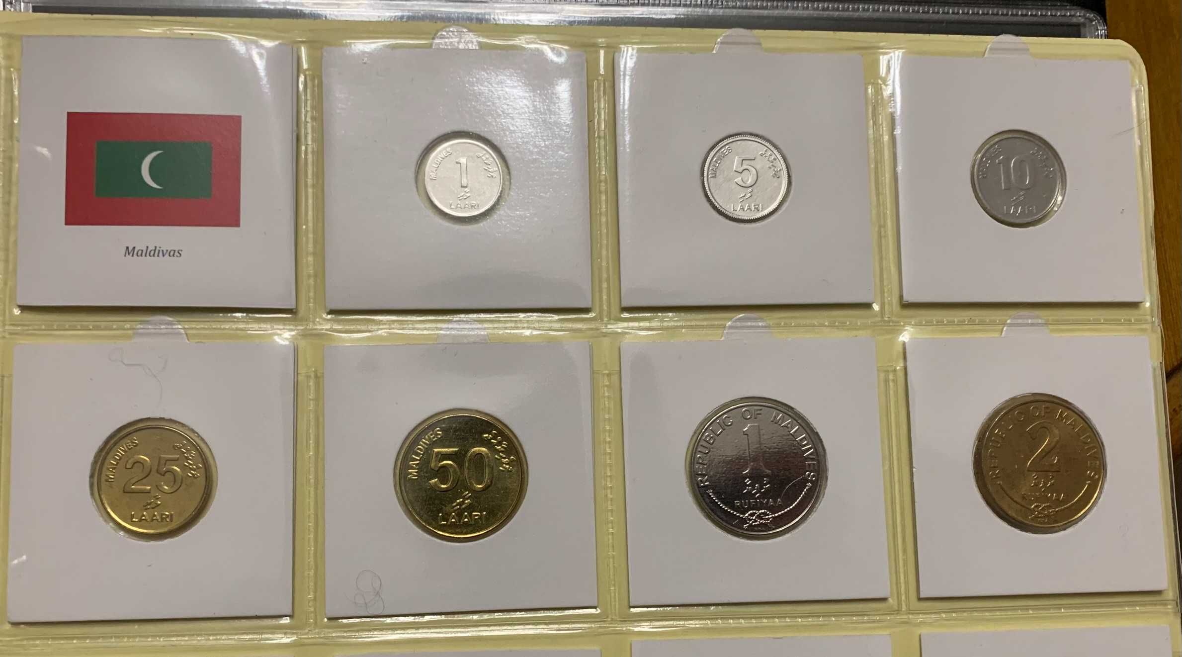 Conjunto 7 Moedas Maldivas - NOVAS