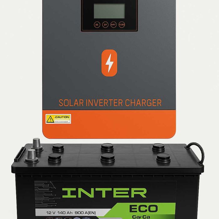 Гібридний інвертор Powmr 4.2kw 24v + 4 АКБ 140 Ah (6.72 кВт)