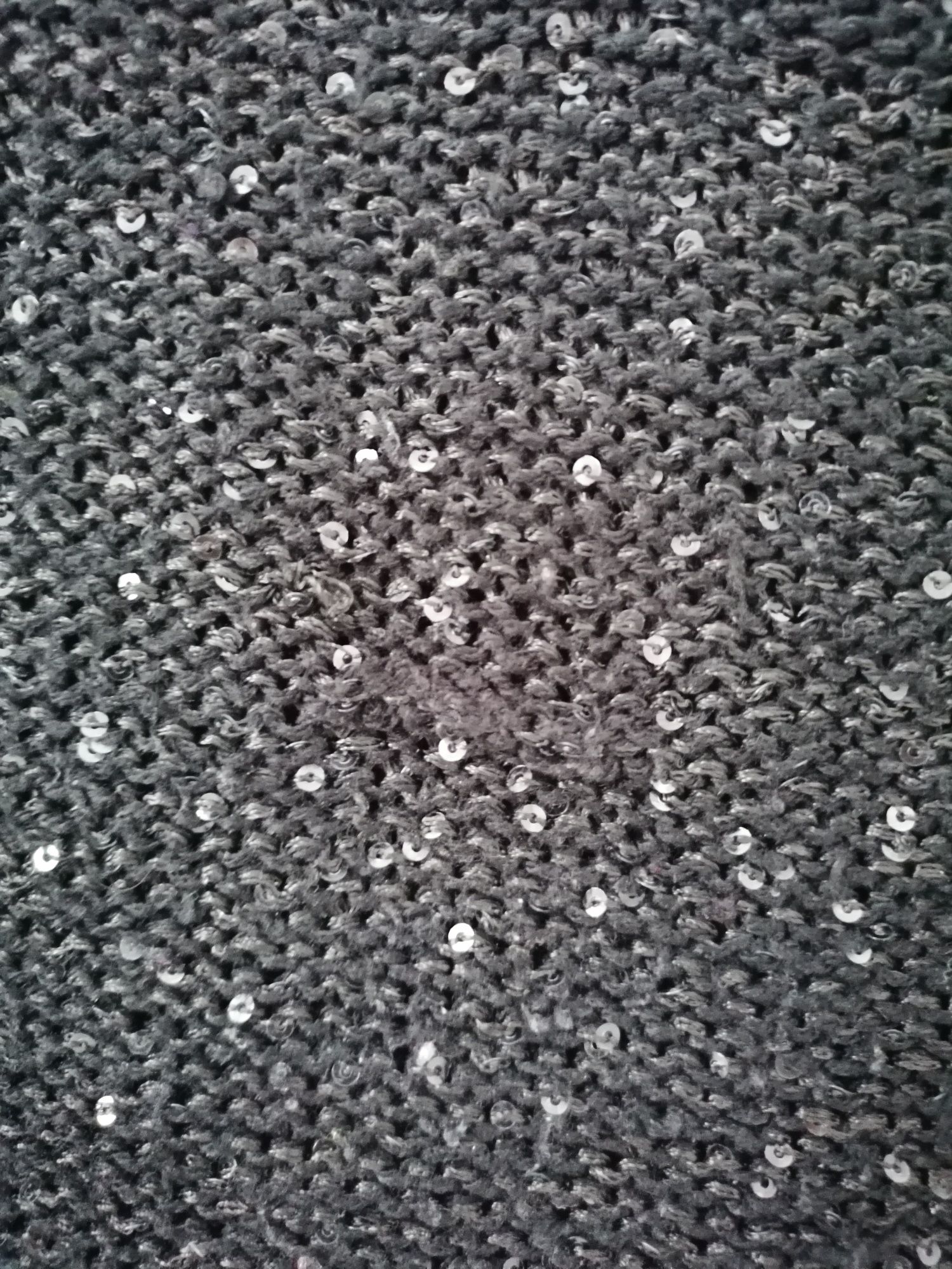 Błyszczący czarny sweter świąteczny cekiny M 38 10