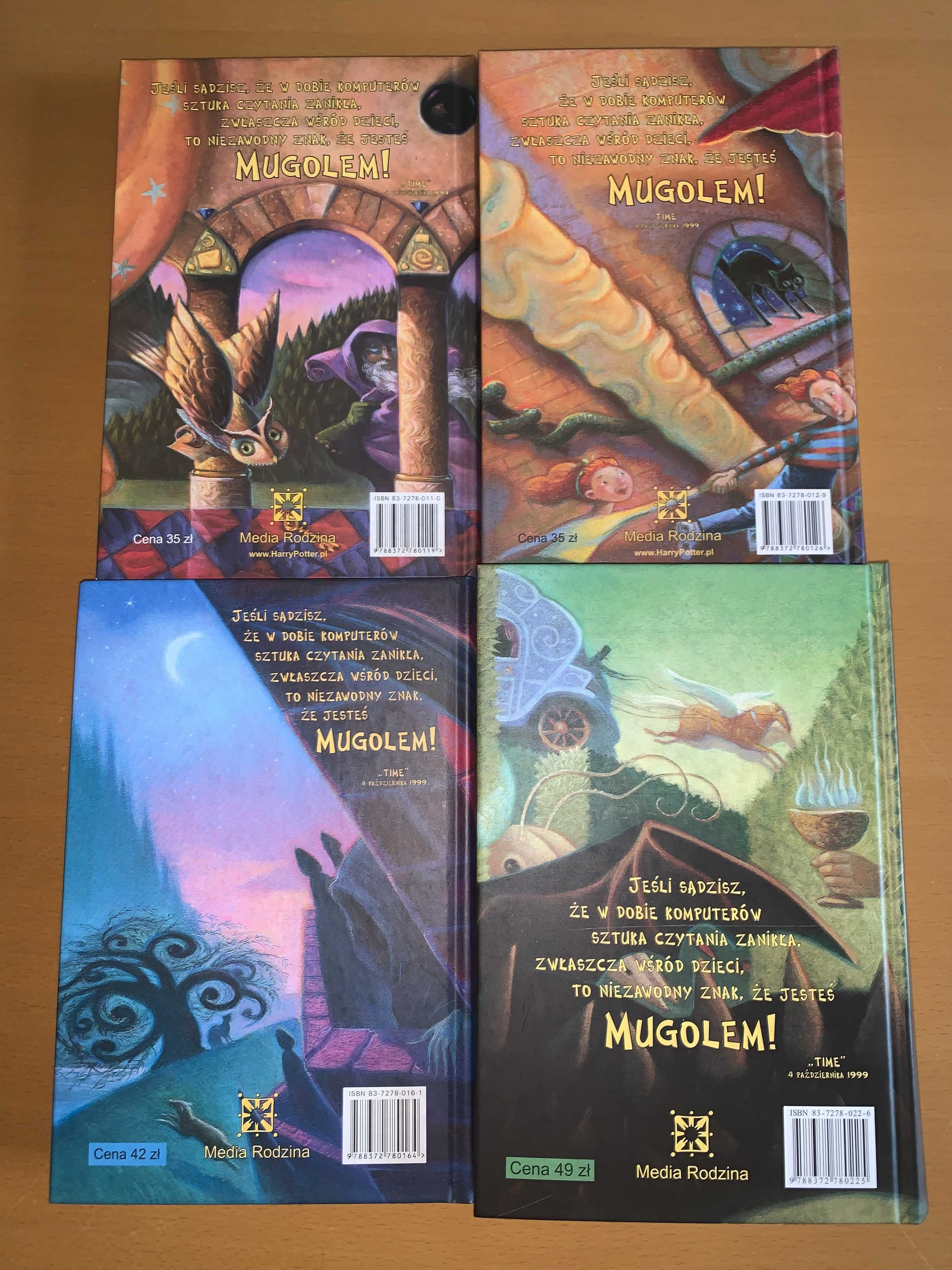 Harry Potter tomy 1-4, wydanie 2001, twarda oprawa, jak nowe