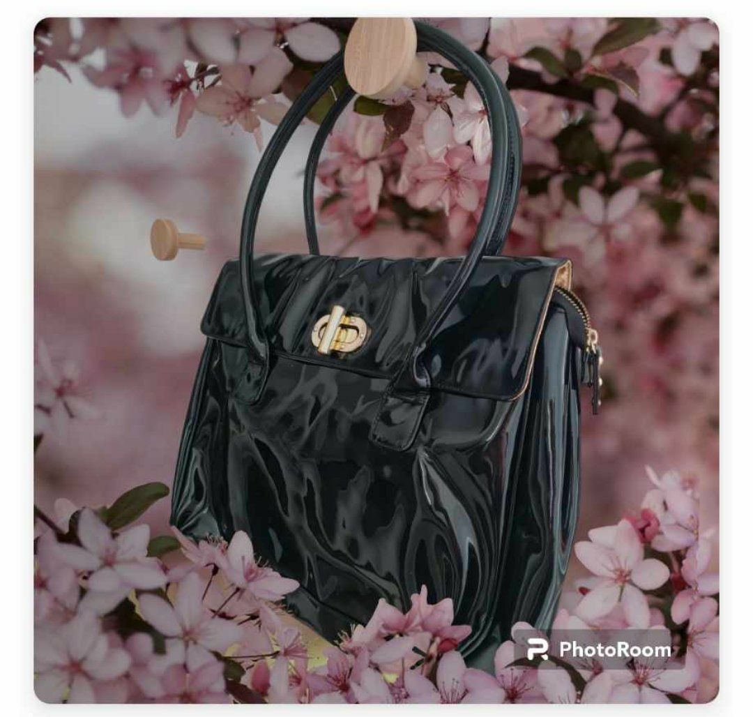 Oriflame lakierowana elegancka torba shopper czarna NOWA